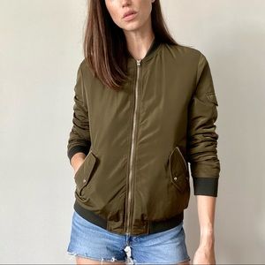 ☘️ 3/$45 - Zara Trafaluc Olive Green Bomber Jacket